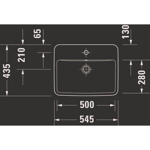 Duravit No.1 Halfinbouwwastafel - 55x43.5cm - 1 kraangat - met overloop - glans wit SW723762
