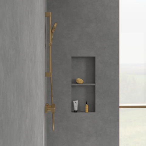 Villeroy & Boch Universal Taps & Fittings Mitigeur thermostatique de douche pour douche Angulaire - Brushed Gold (or) SW974088