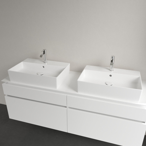 Villeroy & Boch memento 2.0 opzetwastafel - 60x42cm - met 1 kraangat - met overloop CeramicPlus - Stone White (mat wit) SW209587