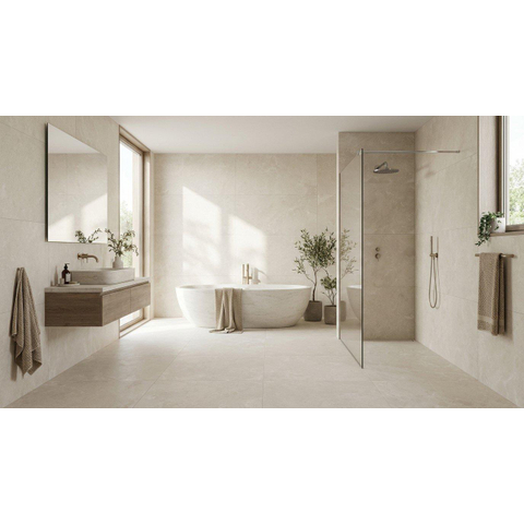 SAMPLE Terravito Bemico Keramische wand- en vloertegel - gerectificeerd - Ivory SW1471744
