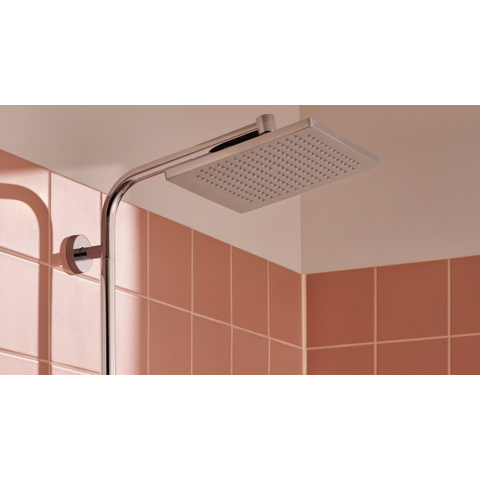 Hansgrohe Crometta e 240 - 1jet - showerpipe: - met Ecostat - 1001 CL douchekraan thermostatischHOH=15cm - met E - 24 - thermostaat - hoogglans chroom SW73205