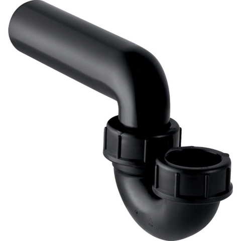 Geberit PE buissifon - model P - voor uitgietbak - D - 50mm x - 50mm - PE - zwart SW30007