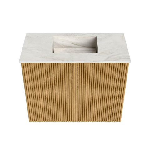 Mondiaz JOYA-DLUX 50cm meuble de toilette - couleur Chêne - Vasque FAYE position Milieu Sans trou de robinet couleur Ostra. SW1422204