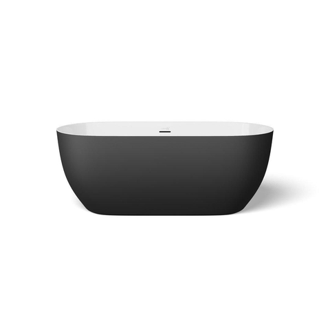 Looox Chill baignoire îlot - 170x80x60cm - Acrylique - blanc brillant / noir mat SW730658