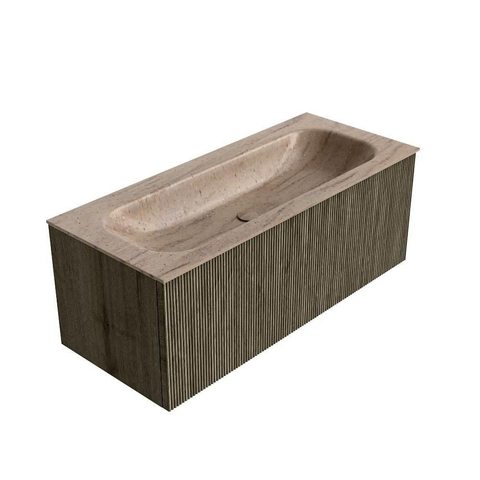 MONDIAZ KURVE-DLUX 110cm badmeubel kleur Shadow met 1 lade en 0 deuren. Wastafel BIG MEDIUM Midden 1 kraangat Saba. SW1433251