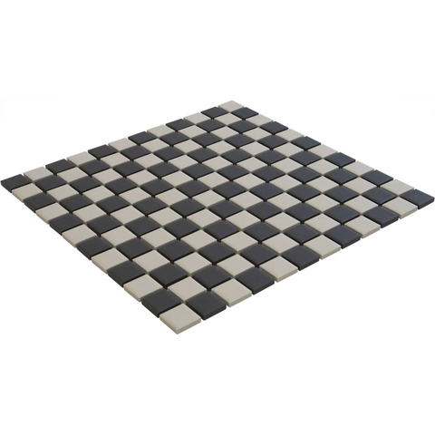 The Mosaic Factory London mozaïektegel - 31x31cm - 6mm - vierkant - R11 - mat chessboard (wit) SW105479
