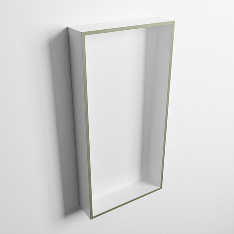 Mondiaz Easy nis 29.5x59.5x8cm voor Inbouw/opbouw 1 open vak Solid surface Talc/Army SW643662