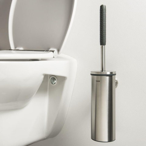 Tiger Boston Comfort & Safety Toiletborstel met houder RVS geborsteld 9x46.9x12.6cm CO299920946
