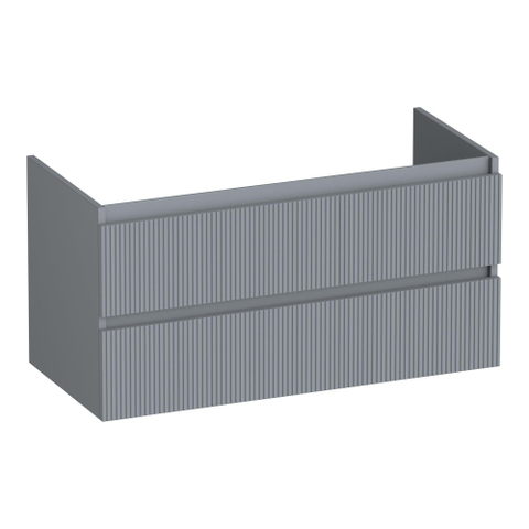 BRAUER Joy Wavy meuble sous-lavabo 100 2 tiroirs softclose - sans poignées - 1 découpe pour siphon - gris mat SW1201301