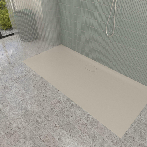Villeroy & Boch Ecora douchebak - 170x80x3.5cm - afvoer lange zijde - almond (beige) SW1559024