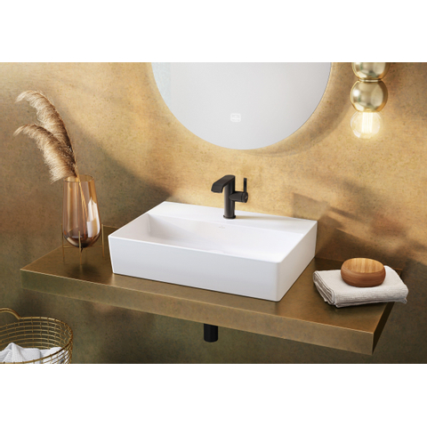 Villeroy & Boch memento 2.0 wastafel onderzijde - geslepen - 60x42cm - zonder overloop - 1 kraangat CeramicPlus - Stone White (mat wit) SW358410