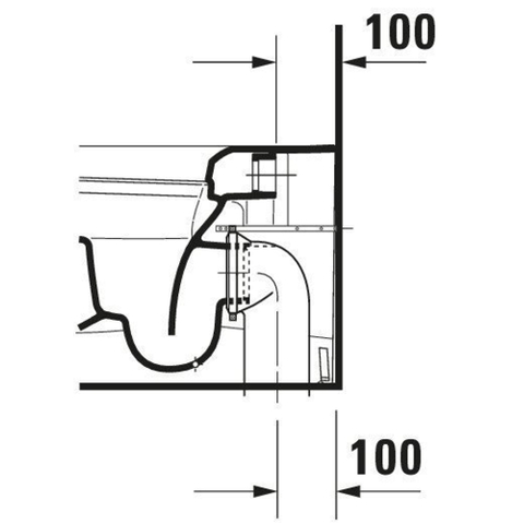 Duravit Starck Me closetpot diepspoel staand back to wall 37x60cm incl. bevestiging afvoer horizontaal mat wit SW358219