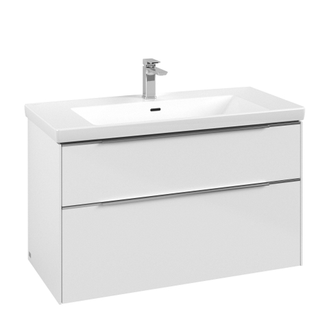 Villeroy & Boch Subway 3.0 wastafelonderkast - 97.3x57.9cm - 2 lades - Brilliant White (wit) SW641686