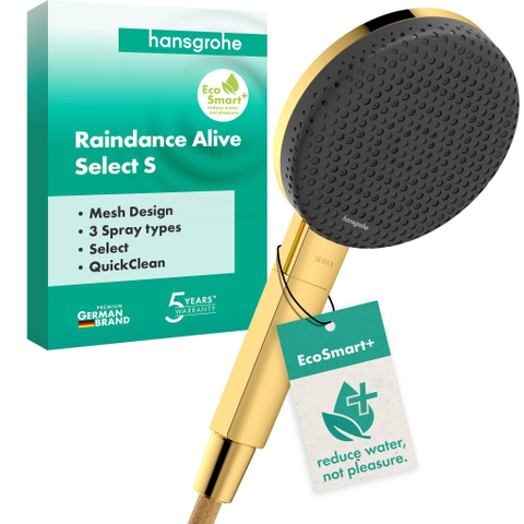 Hansgrohe Raindance alive Handdouche 125 - 3jet - ecosmart+ - gepolijst goud (goud) SW1388360
