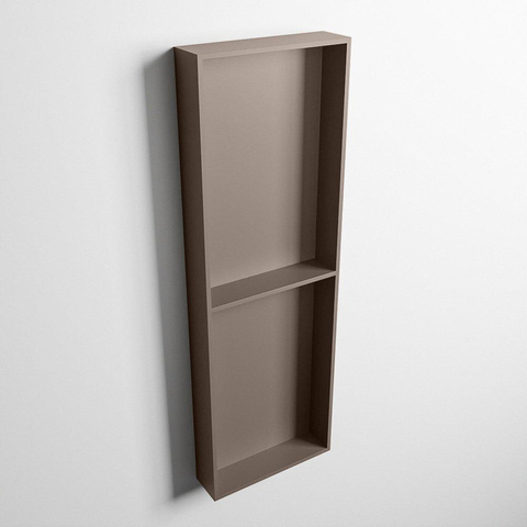 Mondiaz Easy nis 29.5x149.5x8cm - inbouw/opbouw - 2 open vakken - Solid surface - Smoke SW643846