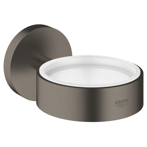 Grohe Essentials Bekerhouder - met glas - wandmontage - brushed hard graphite (antraciet) SW788021