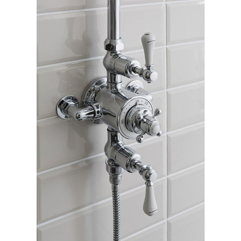 Crosswater Belgravia Colonne de douche avec barre glissante et douchette à main et douche de tête 20cm chrome SW24277