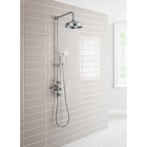 Crosswater Belgravia Colonne de douche avec barre glissante et douchette à main et douche de tête 20cm chrome SW24277
