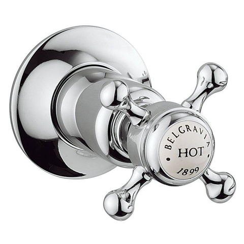 Crosswater Belgravia Robinet de baignoire - 4 trous - ensemble de douchette - poignée croix - chrome SW24323