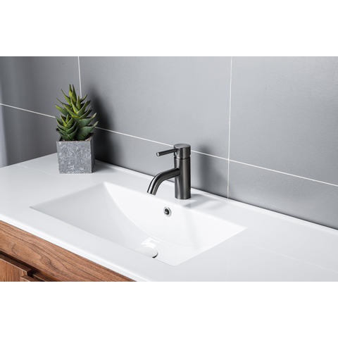 Fortifura Calvi Wastafelkraan - 14.8cm - opbouw - PVD - geborsteld gunmetal (antraciet) SW766540