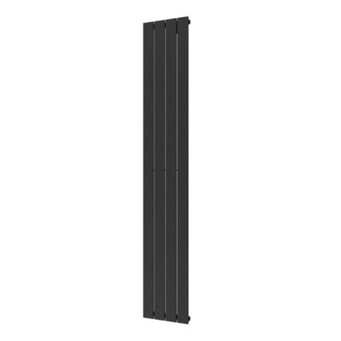 Plieger Cavallino Retto designradiator verticaal enkel middenaansluiting 1800x298mm 614W zwart grafiet (black graphite) 7252968