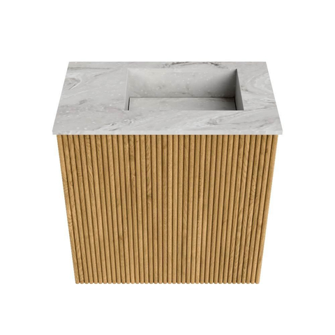Mondiaz JOYA-DLUX Meuble de toilette 40cm - couleur Oak - Vasque FAYE position Droite 1 trou de robinet couleur Glace SW1421985