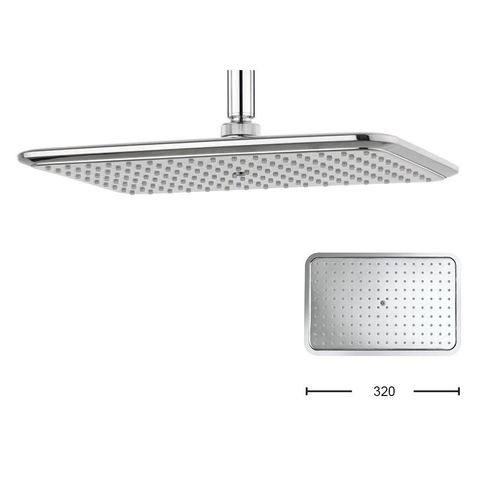 Crosswater Essence Hoofddouche - rechthoek - 32x21cm - hoogglans chroom SW24466