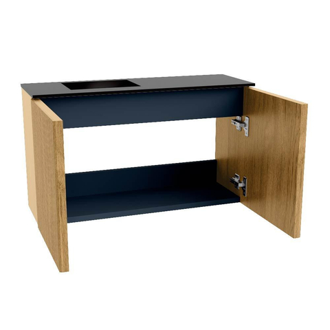 Mondiaz JOYA 70cm meuble de salle de bains - couleur Oak - Vasque FAYE position Gauche 1 trou de robinet couleur Urban. SW1421192