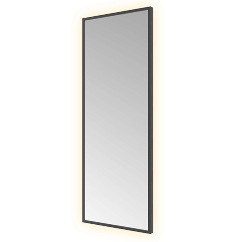 Hotbath &MORE Spiegel - 30x80cm - direct en indirect LED - color changing - dimbaar - met afstandsbediening - PVD - geborsteld zwart SW1246045
