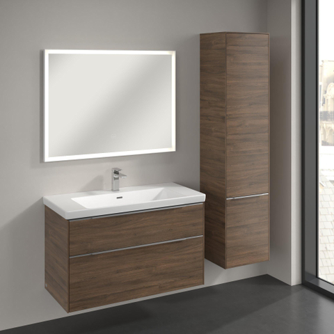 Villeroy & Boch Subway 3.0 kast hoog - 171x40 - 2 deur - 1 schap rechts - Arizona Oak (hout) SW641593