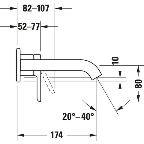Duravit C.1 1 greeps wastafelmengkraan - 173x174x74mm - hoogglans chroom SW420950