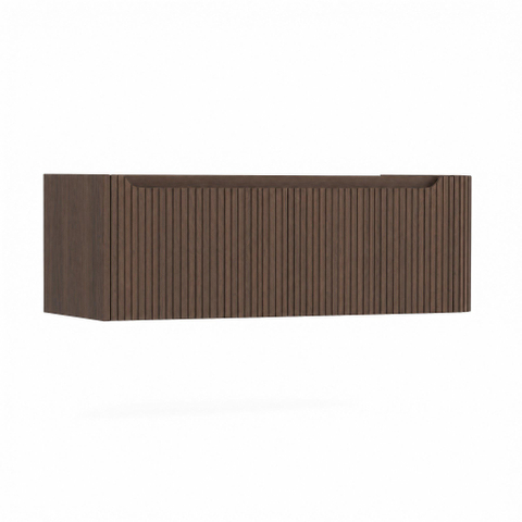 H&R Badmeubelen Juice Wastafelonderkast - 120x45x40cm - rechterhoek afgerond - 2 lades - geïntegreerde greep - coffee SW1489765