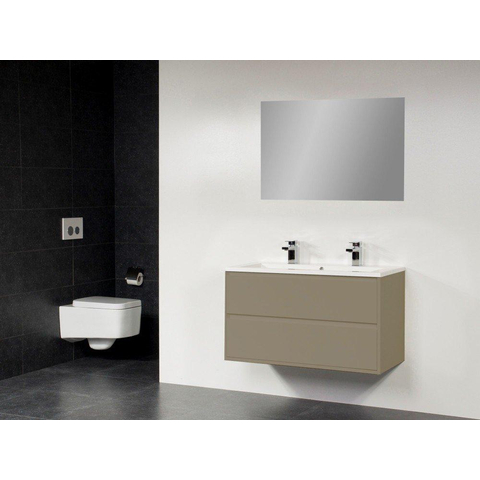 Saniclass New Future Bologna badmeubel 120cm 1 sifonuitsparing met spiegel taupe SW47783