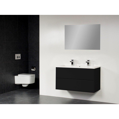 Saniclass New Future Bologna badmeubel 100cm met spiegel zwart SW47908