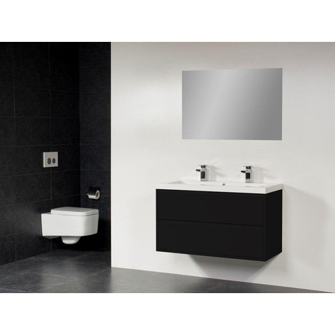 Saniclass New Future XXS Foggia Meuble salle de bain 100cm avec miroir noir SW47865