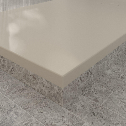 Villeroy & Boch Ecora douchebak - 180x100x4.5cm - afvoer korte zijde - almond (beige) SW1558928