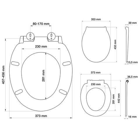 Tiger Toiletbril Burton Softclose Duroplast Wit 37.3x5.5x44.2cm SW25336
