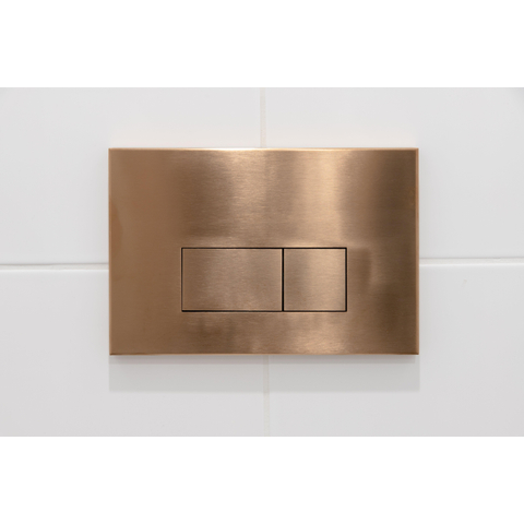 Geberit Duofix Element - UP320 - QeramiQ metal bedieningsplaat - wand - 112cm - rechthoekige knoppen - metaal - geborsteld koper SW976096