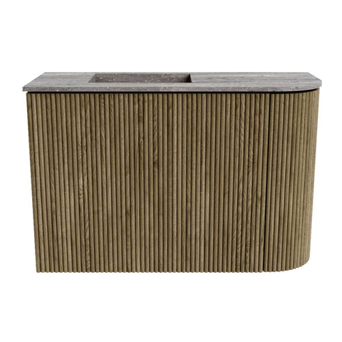 Mondiaz JOYA-DLUX 61.6cm toiletmeubel - ronding rechts kleur Dusk - Wastafel FAYE positie Links Zonder kraangat kleur Oza. SW1425999