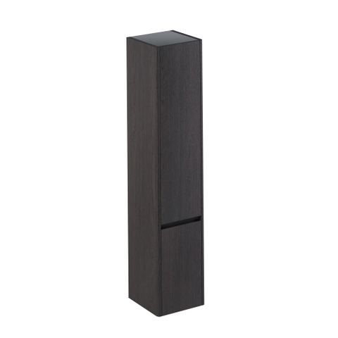 Thebalux Sunny Colonne haute - 35x35x165cm - 2 portes - ouverture à droite - sans poignées - coins arrondis - Placage bois - Chocolate (anthracite) SW1462539