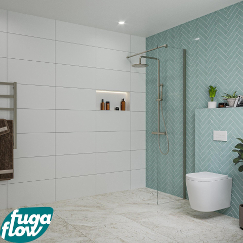 FugaFlow Eccelente Vetro inloopdouche badkamer - 50x200cm - helder glas - wandarm - gunmetal SW1124933