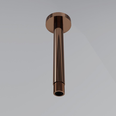 FugaFlow Eccelente Acces Ensemble de douche de tête encastré - thermostatique - bras de plafond - douche de tête 25cm - douchette à main sur barre - flexible de douche métallique - cuivre brossé PVD SW1450470