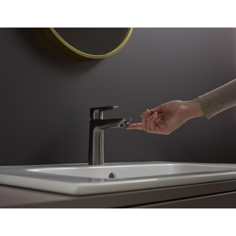 Hansgrohe Talis e 1 greeps wastafelkraan - 110 z afv - hoogglans zwart chroom SW451528
