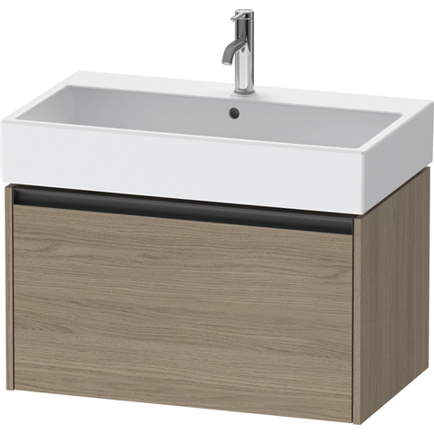 Duravit Ketho.2 Wastafelonderbouwkast - met 1 lade - 78.4x46x44cm - met greep antraciet - eiken terra mat SW773034