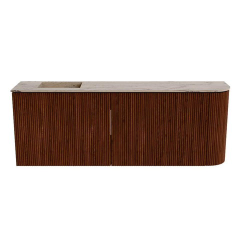 Mondiaz JOYA-DLUX 111.6cm toiletmeubel - ronding rechts kleur Ruby - Wastafel FAYE positie Links Zonder kraangat kleur Arena. SW1425314