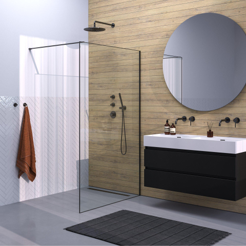 Brauer Season Douche à l'italienne - 120x200cm - verre clair avec cadre - Gunmetal SW1039035