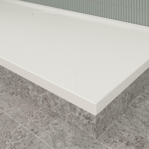 Villeroy & Boch Ecora douchebak - 180x80x3.5cm - afvoer lange zijde - white alpine (wit) SW1558950