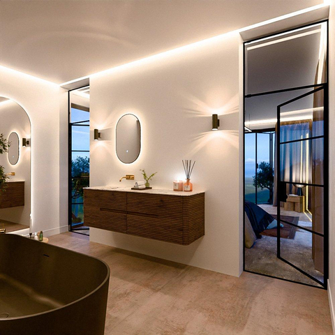 Mondiaz CIRO-DLUX Ensemble de meubles de salle de bains - 160x45x50cm - Plan-vasque solid surface Glace - 1 lavabo à gauche - sans trous de robinetterie - 4 tiroirs - Dusk SW1532993
