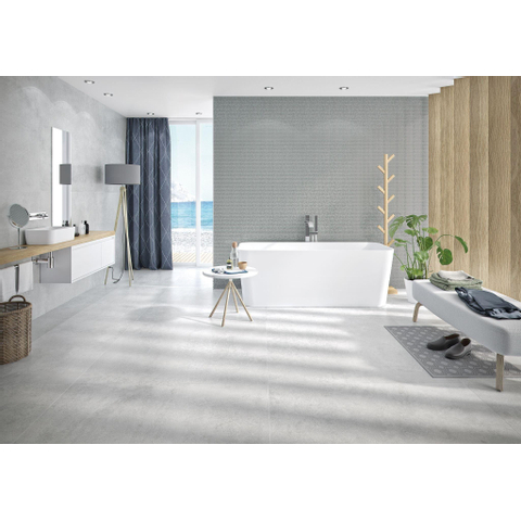 Terravito Urbano carrelage sol et mur - 30x60cm - 9mm - rectangulaire - R9 - effet béton - pearl mat (blanc) SW359716