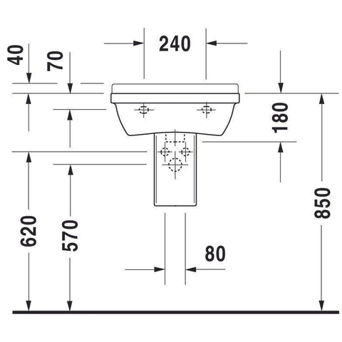 Duravit Starck 3 Wastafel - 50x36cm - wit 0312452